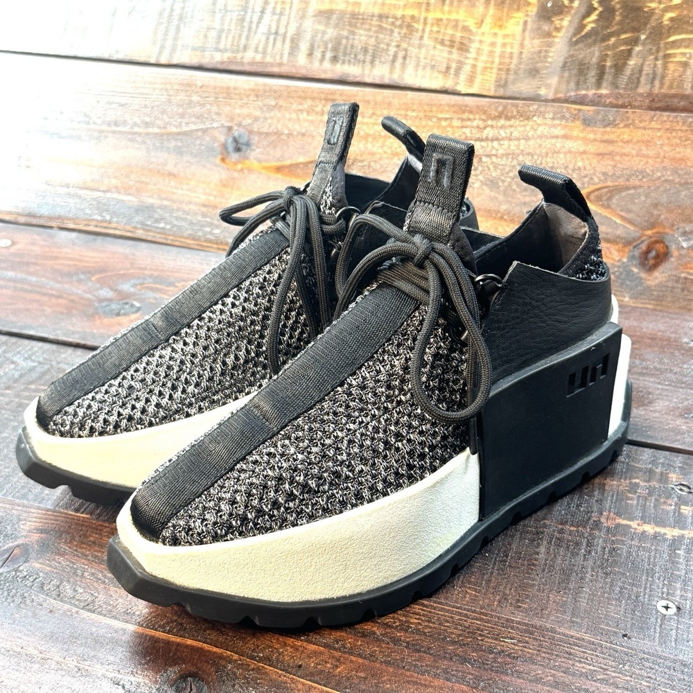 United Nude Black and Gray Woven Platform Athletic Shoes